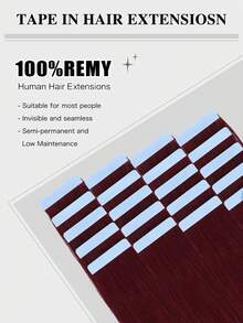 SUYYA 無縫皮膚髮束黏膠膠帶 100% 真人 Remy 人髮 漸層色直髮接髮 沙龍品質 女款 - S99J - 查看 4