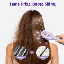 Multi-Functional Spray Massage Comb With Large-Capacity Water Tank, Red Light Therapy Device For Smoothing Frizzy Hair And Scalp Care - F-Yellow - View 2