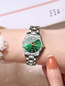 Women's Gift Watch With Gold-Tone Alloy Band, Digital Calendar Dial, Elegant Business Quartz Watch, Gift For Girlfriend (1pc/Set) Watch Box Not Included - Multicolor - View 2