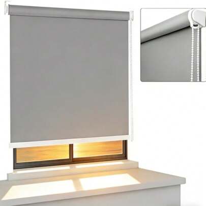 Persianas Enrollables para Ventana 100% Blackout Free Stop Ajustables, Guard Blinds Aislante Térmico, para Habitaciones Dormitorios Puertas Cocinas Salas Oficinas Gris Oscuro, 160An x200Al cm