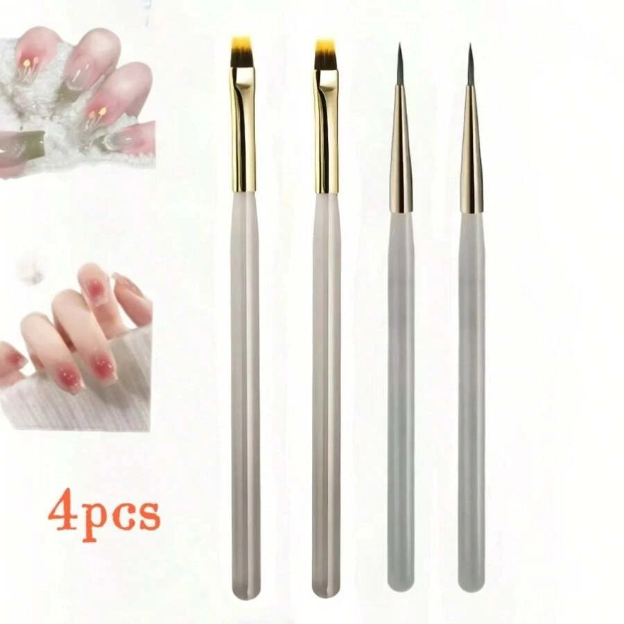 4件組美甲刷具,漸層暈染刷、細線筆美甲工具 - 彩色 - 查看 1