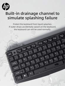 Kombo Keyboard dan Mouse Nirkabel HP 2.4G, Keyboard Ergonomis Ukuran Penuh 108 Tombol, Mouse dengan Kecerdasan 3 DPI yang Dapat Diatur untuk Kantor, Hitam - View 6