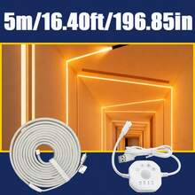 Acosh Neon 暖白色感應燈條定時器-120° 360°可旋轉小夜燈,USB供電,可彎曲燈條,適用於樓梯、臥室、派對、廚房、電視及其他場地,時尚燈條 - 暖白光 - 查看 12