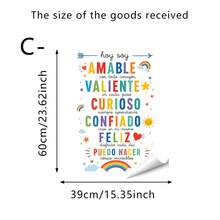 3/1pc Positive Affirmation Quote Wall Stickers Boho Multicolor Hand Drawn English Spanish Motivational Letter Removable PVC Inspirational Decals For Bedroom Home Decor - A - View 12