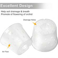 5pcs/4pcs/3pcs Transparent Orchid Pots With Base, 3"/4"/5"/6"/7" Plastic Multi-Size Flower Pots, Modern Plant Growing Pots, Premium Weatherproof Outdoor Rooting & Seedling Cultivation Pots, Includes Gardening Accessories, Suitable For Professional Gardening Tools, Drainage Hole Breathable Slotted Clear Plastic Orchid Planters For Indoor/Outdoor Plants And Orchids - A - View 10