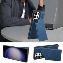 VIETAO 磁吸無線充電卡槽手機殼，人造皮革，適用於 Galaxy S25 S24 Ultra S25Ultra S24Ultra - 藍色 - 查看 6