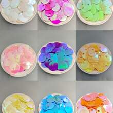 140pcs 20mm Large Hole Flat Round Iridescent Sequins, Loose Sequins With 5mm Large Hole, Suitable For Handmade Crafts, Art, Jewelry Making, Sewing, Embroidery, Party Decoration, Decorating Clothes, Shoes And Hats, Crafts, Sewing Decoration, And Wedding And Christmas Decoration (20g Is Approximately 140pcs) - 20 Grams - View 4