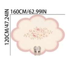 1 pieza Alfombra floral rosa, linda, acogedora, alfombra gruesa, alfombra de felpa, alfombra de otoño/invierno, alfombra gruesa, alfombra decorativa, decoración de dormitorio, alfombra pequeña, alfombra, decoración del hogar, alfombra de sala de estar, alfombra pequeña de sala de estar, alfombra de dormitorio - Multicolor 9 - Ver 20