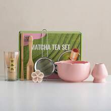 1件/7件日式窯燒抹茶茶具組，包含抹茶碗、抹茶刷、抹茶杯、攪拌棒、茶匙、茶碗組，抹茶沖泡工具，甜點與飲品製作工具 - 彩色 - 查看 10
