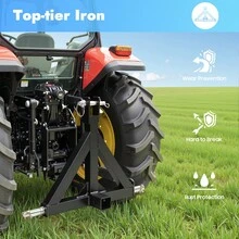 OUKANING 3 Point Triangle Trailer Hitch With 3 Pins, Heavy Duty Black Iron 2 Inch Receiver Tractor Drawbar Hitch For Farm Compact Tractor Trailer Towing - A - View 10