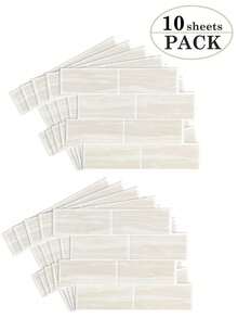 Apricot Stone Texture Waterproof 3D Textured Wall Panel DIY Tile, Removable Self-Adhesive Wall Sticker, Suitable For Kitchen Bathroom Backsplash And Holiday Decoration - White - View 10