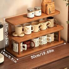 1 pieza Estante de almacenamiento multifuncional para escritorio, estante de almacenamiento multiusos con soporte para tazas, estante para perfumes, estante para especias, soporte para pasteles, adecuado para tazas de agua, tazas de café, juegos de té, escritorio de oficina, barra de café, cocina, decoración del hogar - Multicolor - Ver 15