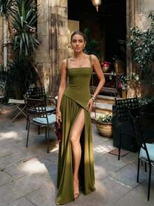 Women Long Dresses - Green - View 5
