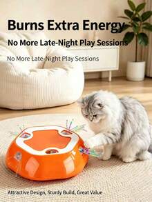 6 Holes Electronic Interactive Cat Toy Automatic Pop & Hide Seek Motion Teaser Low Noise Multi-Touch Dynamic Design Relieves Boredom Burns Reduces Destructive Scratching & Biting Durable Round Exercise Toy For Indoor Kittens & Adult Cats - Green - View 2