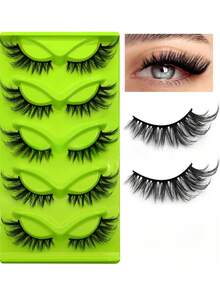 LIMEIKAI 5 Pairs Cartoon Fox Eye False Eyelashes - 3D Delicate Faux Mink Cat Eye Lashes, Create Natural Cat Eye Look - Cat Eye Lashes - View 6