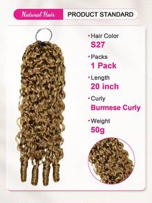 ISEE New In Honey Blonde Color Burmese Curly Crochet Human Hair For Knots Plush Texture Time-Saving Wear 16-24 Inch Use For Beginners - S27 - View 3