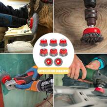 8Pcs M14 Threaded Wire Brush Set 3 Types Angle Grinder Attachment, Heavy Duty Wire Wheels For Rust Paint Welding Slag Removal Metal Cleaning Grinding Polishing - A - View 6