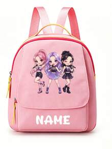 Personalized Back To School Backpack, Casual Versatile Music Idol Theme Print, Zipper Closure Nylon Material, Adjustable Shoulder Straps, Hand-Carry, Dancing, Shopping, Outdoor Trips, Birthday Gift, Aesthetic, Fandom-Core, Concert Essentials - Multicolor - View 17