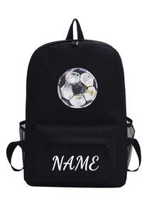 This Spacious And Lightweight Soccer Print Backpack Is Perfect For School, Work, And Leisure. It Features Adjustable Shoulder Straps And... - Multicolor - View 23