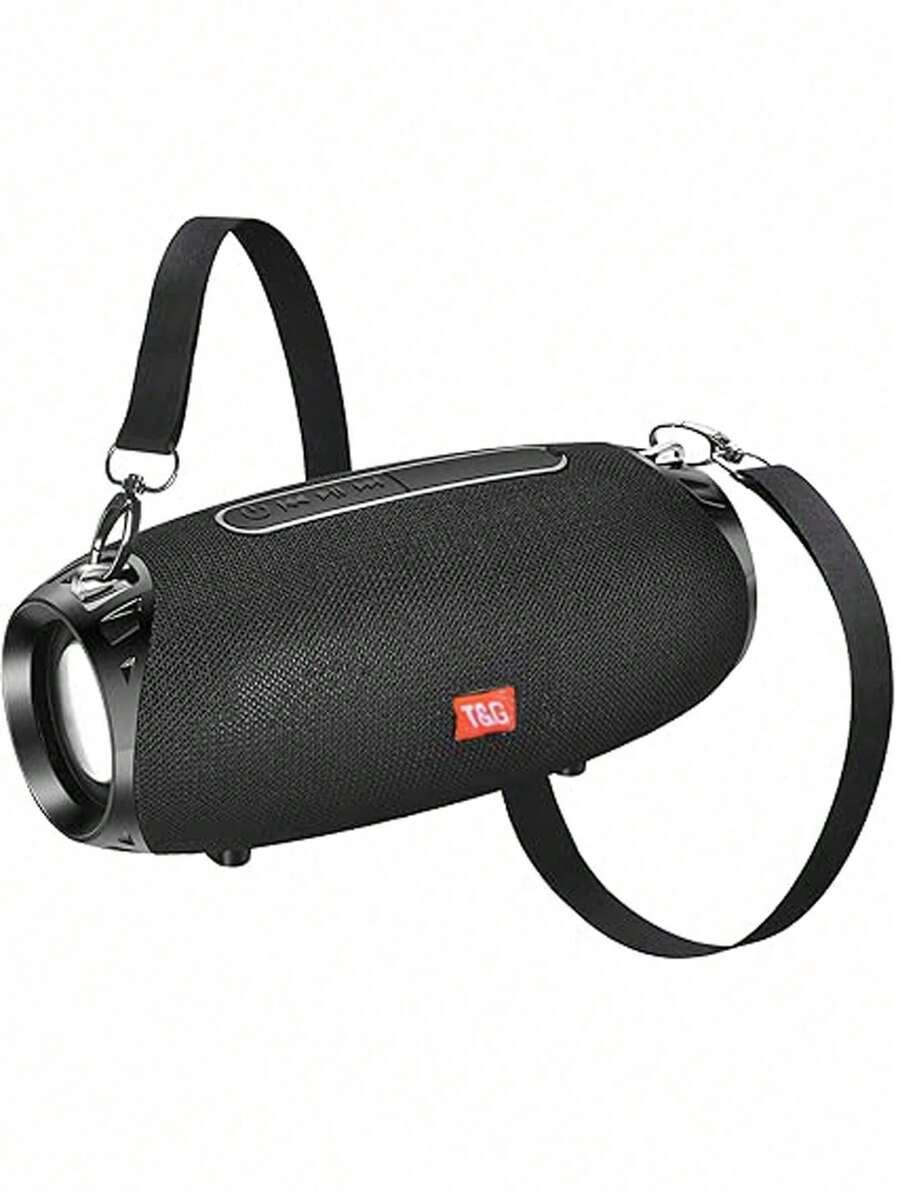 T&G 10W High Power Wireless Portable Outdoor Bluetooth Subwoofer, Waterproof Dustproof With Lanyard, Handheld Or Shoulder Strap, Support Audio Output, USB Card, Built-In Rechargeable Battery
