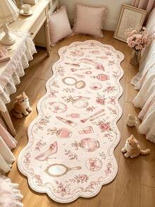 1pc Cosmetic Pattern Floor Mat, Bathroom Mat, Bathroom Rug, Door Mat, Small Rug, Carpet, Floor Mat, Bedroom Decor, Washable - Multicolor - View 3