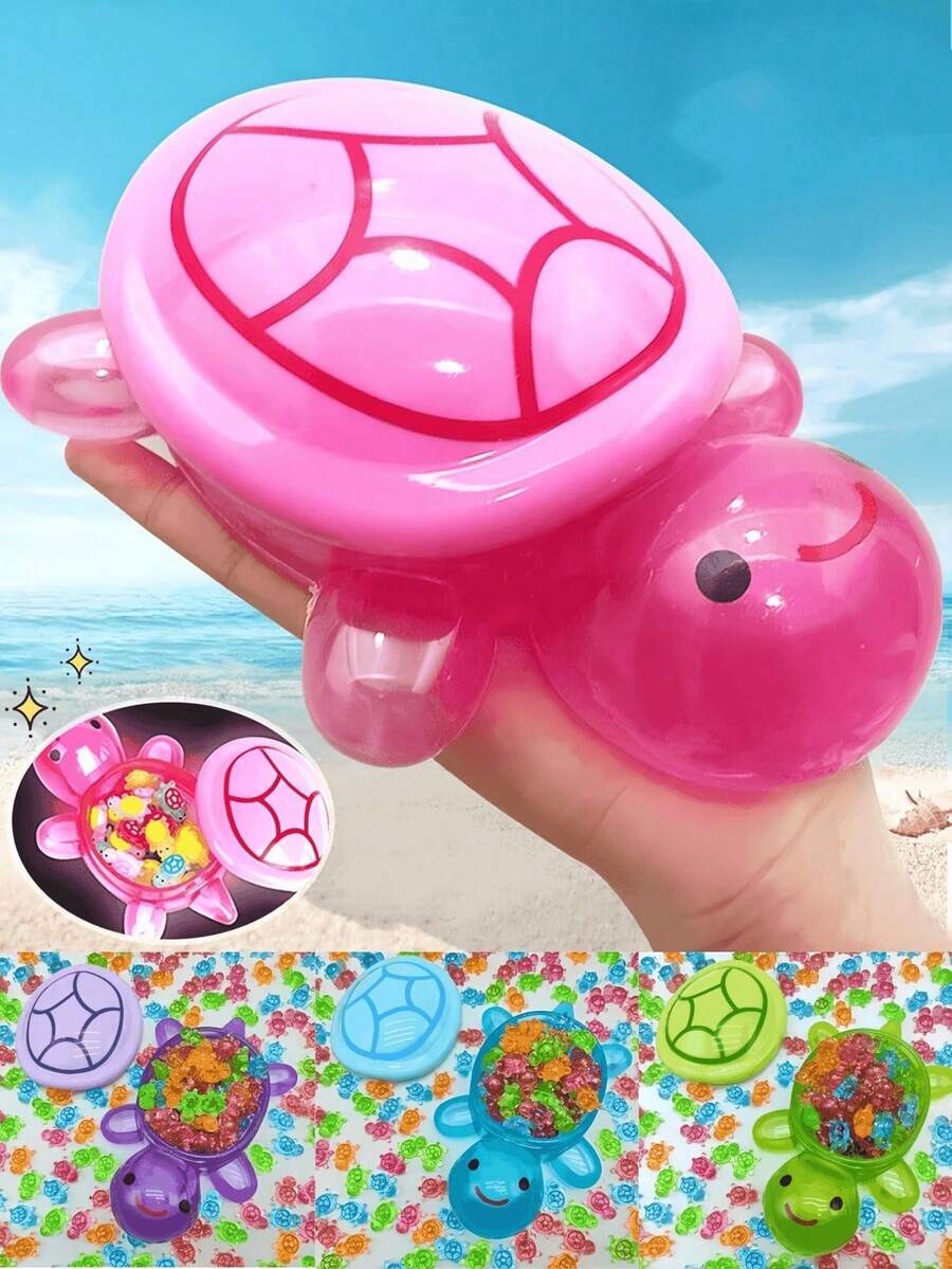 17cm Openable Plastic Turtle Desktop Storage Box, UV-Activated Glow-In-The-Dark Interior Compartment Decorative Ornament, Non-Glowing Shell, Back-To-School Desk Organizer Container, Halloween Party Backdrop Photo Prop, Multiple Colors Available - Multicolor - View 1