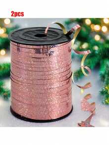 1 Roll, 250cm Rose Gold Curly Ribbon, Suitable For Gift Wrapping, Balloon Strings, Weddings, Birthdays And Other Occasions - Shiny Metallic Texture Ribbon, Suitable For Bouquets And Flower Wrapping Paper, Valentine's Day, Weddings, Birthdays And Other Occasions. - Rose Gold - View 9