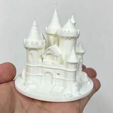 奇幻城堡桌面雕像，極簡桌面裝飾，適用於書房、辦公室、居家桌面展示，藝術裝飾工藝禮品，完美收藏品與節日禮物雕像擺飾 - 白色1件 - 查看 1
