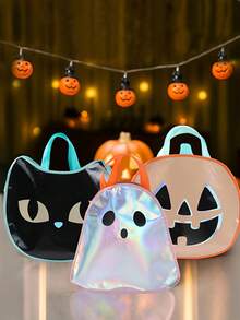 1pc/3pcs Happy Halloween Non-Woven Gift Bag – Durable, Reusable Tote With Handles Featuring Black Cat, Ghost, And Pumpkin Designs – Perfect For Halloween Gifts - Multicolor - View 6