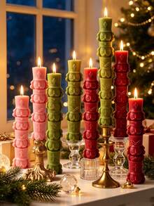 1pc Stacked Nutcracker Shaped Scented Candle, Christmas Atmosphere Decorative Candle, Suitable For Home Tabletop Decor, Holiday Party Decoration And Christmas Guest Gifts, Christmas, New Year, Winter Holiday - 1PC - View 5