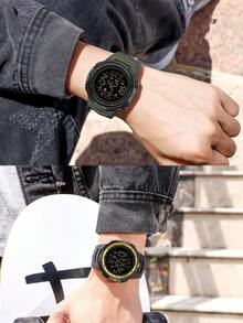 SANDA. SANDA Single Display Digital Watch For Men, Fashion Student Wristwatch With Luminous & Waterproof Function - one-size - View 9