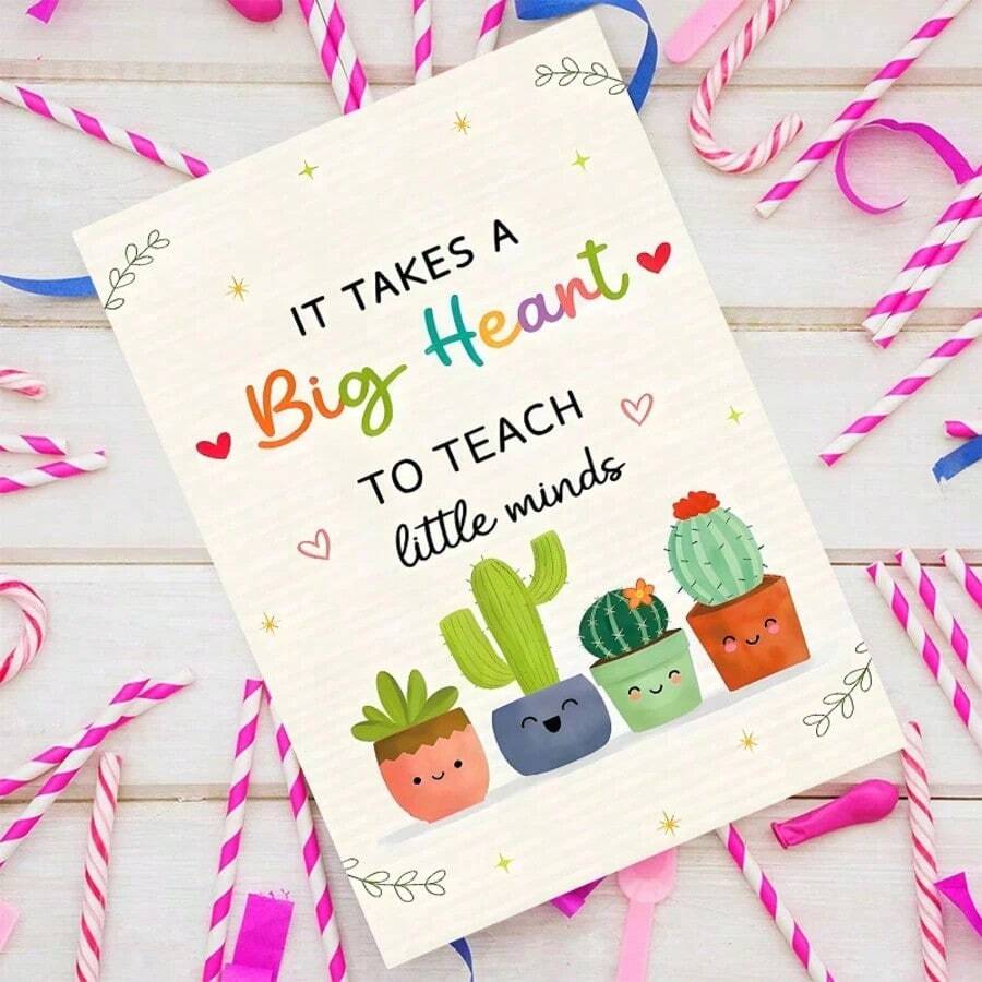 Cute Thanksgiving Teacher Thank You Cards With Envelopes, Fun And Thoughtful, Suitable For Students And Parents To Give To Teachers On Teacher's Day, Back To School, Thanksgiving, End Of Semester, Back To School, Thank You Party, Christmas, Halloween, Thank You Cards - Multicolor - View 1