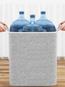 Large-Capacity Handle-Equipped Storage Bag, Foldable, Suitable For Various Purposes Such As Moving, Storage, Etc. Two-Way Zipper Design, Convenient For Carrying, Suitable For Storage Needs In Bedrooms, Living Rooms, Offices, Etc. - Grey - View 3