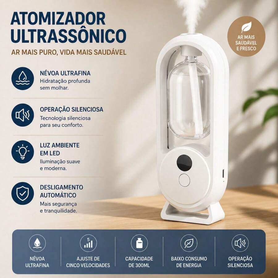 Difusor Aromatizador De Ambientes Automático Umidificador Ultra Premium - apenas difusor (sem óleos) - Visão 1