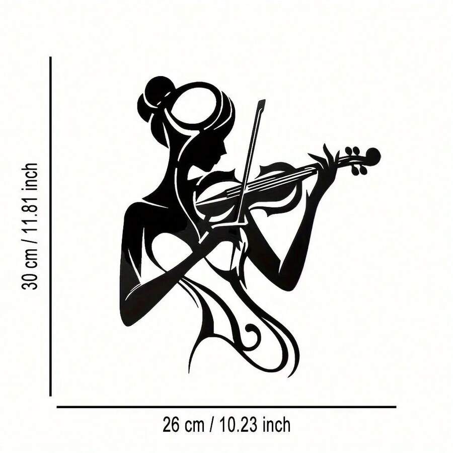 A Woman Conveys The Spirit Of Classical Music Through The Elegant Silhouette Of A Violin. - 1 - View 1