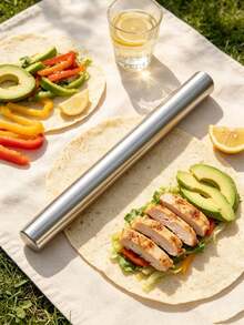 Smooth Stainless Steel Rolling Pin, One-Piece Molded Dough Roller, Non-Stick And Easy To Clean, Suitable For Dumplings, Pies, Pizza, Cookies Baking, Multiple Sizes Available, Suitable For Home And Outdoor Baking, Perfect For Halloween, Christmas, Thanksgiving Party Food And Dough Preparation - View 4