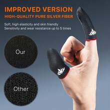 JWH Gaming Finger Gloves With Crown Pattern, Carbon Fiber, Moderate Compression/Breathable/Sweat-Resistant, Mobile/Knives Out/Mobile (10-Pack) - Multicolor - View 8