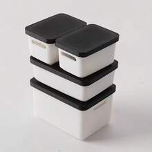 4pcs 1:12 Dollhouse Mini Storage Boxes, Multi-Size Mini Plastic-Like Storage Bins, Dollhouse Kitchen Desktop Organizer Decor, Dollhouse Scene Decoration Photography Holiday Gift Props - Miniature Storage Box - View 14