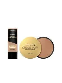 Max Factor [Bundle] Lasting Performance Foundation 105 Soft Beige 35 Ml + Creme Puff Powder Compact 42 Deep Beige 14 G - 105 Soft Beige+42 Deep Beige - View 1