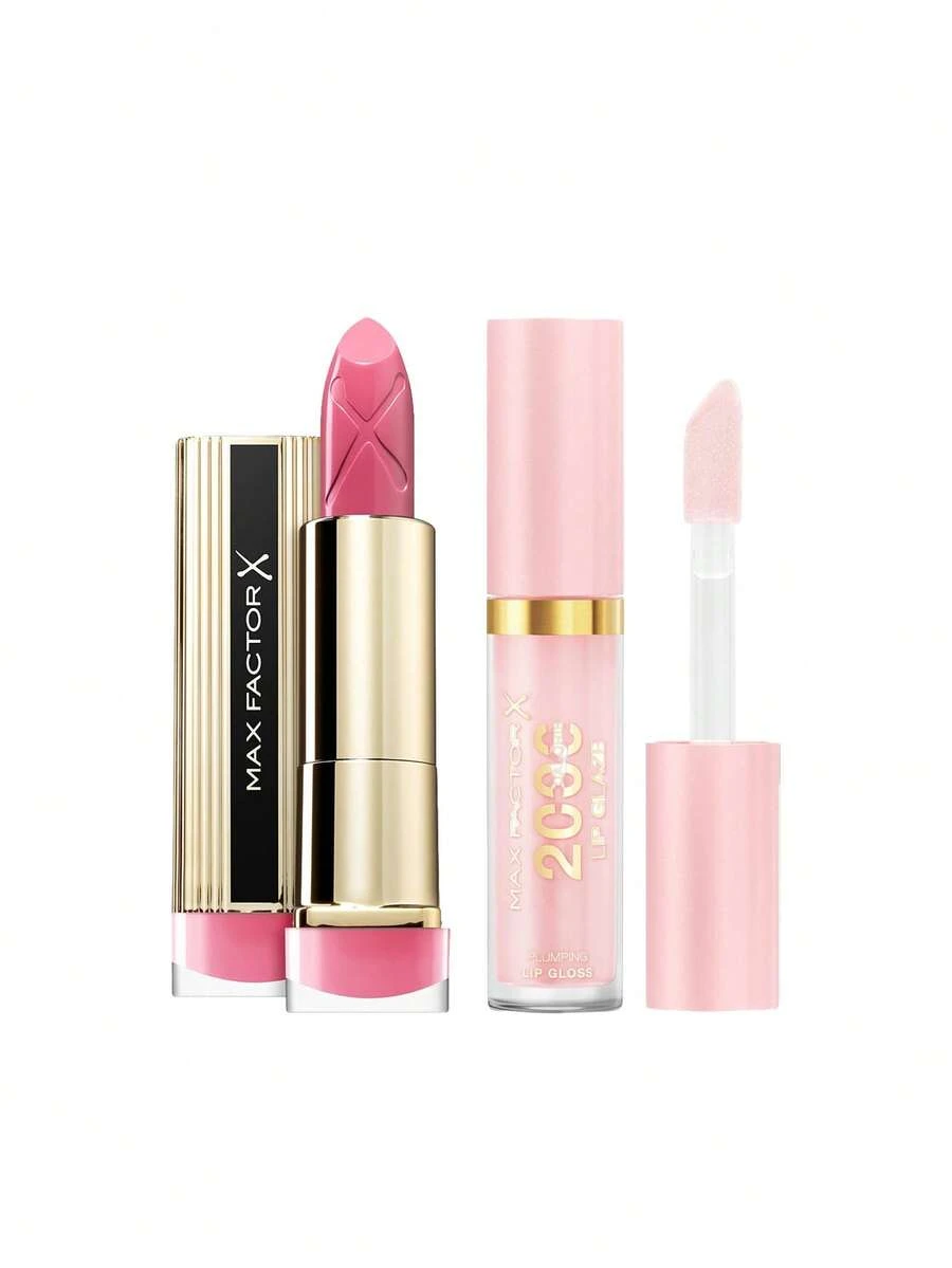 Max Factor [Bundle] Colour Elixir Lipstick 090 English Rose 4 G + 2000 Calorie Lip Glaze 010 Cotton Candy 4.4 Ml - 090 English Rose+010 Cotton Candy - View 1