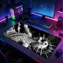 1pc Extended Large Black & White Dead Tree Skull Rune Pattern Mouse Pad, With Non-Slip Rubber Base And Stitched Edge Soft Cloth Material Keyboard Mat. Dark Vintage Skull Etching Print Aesthetic With Non-Slip Rubber Base And Stitched Edge Soft Cloth Material Keyboard Mat, Suitable For Gaming, Home Office And Learning Scenarios. - View 2