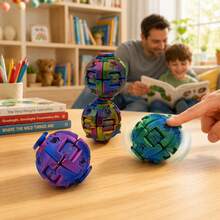 1 quả bóng giải tỏa căng thẳng in 3D hình lồi, sản phẩm sáng tạo để bàn cho nhà và văn phòng, có thể nhấn và xoay, bóng xếp hình 3D - Nhiều màu - Xem 8