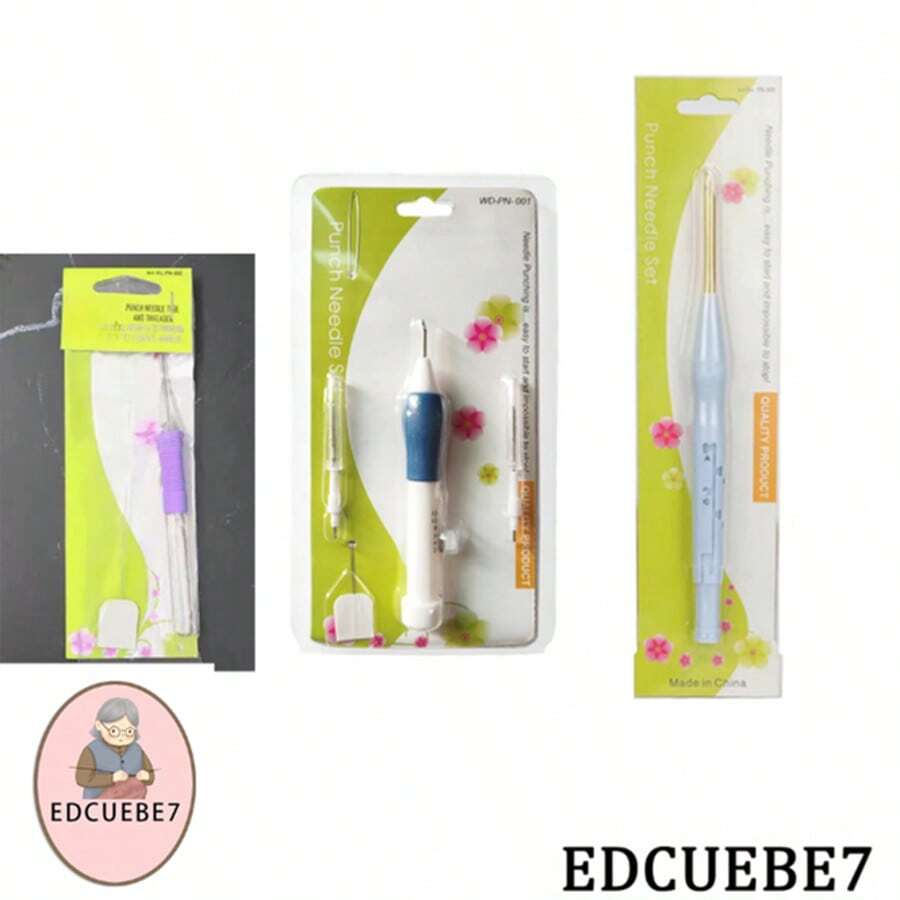 EDCUEBE7 Kit de Bordado con Aguja Punch (Color Aleatorio) Regalo para Mamá - Kit de agujas de acupuntura - Ver 1