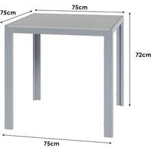 Garden Table 75x75cm, Weatherproof WPC Square Patio Table With Aluminium Frame, Rustproof Lightweight Outdoor Bistro Table For Garden, Balcony, Deck - Silver-gray - View 4