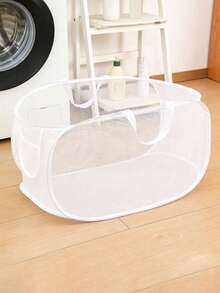 Foldable Laundry Basket With Breathable Mesh For Odor Release And Quick Fold, Large Capacity Storage Bathroom Storage Basket. Mesh Pop Up Laundry Hamper With Side Pocket, Laundry Hamper, Storage Basket, Clothes Hamper, Dirty Clothes Sorter - Multicolor - View 9