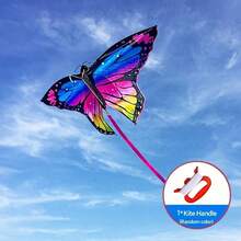 Colorful Butterfly Kite, Large Colorful Butterfly Kite, Multi-Color Kite With Flying Tools, Outdoor Sports & Game Supplies (Random Kite Handle Style) (Some Colors Random) - Multicolor - View 6