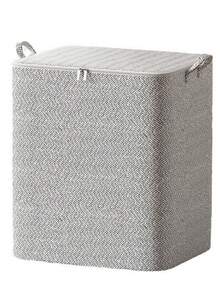 Large-Capacity Handle-Equipped Storage Bag, Foldable, Suitable For Various Purposes Such As Moving, Storage, Etc. Two-Way Zipper Design, Convenient For Carrying, Suitable For Storage Needs In Bedrooms, Living Rooms, Offices, Etc. - Grey - View 8