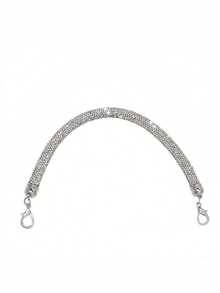 Asa de metal con broche de langosta y strass brillante, diseño elegante y lujoso, apto para banquetes, bodas, actualización de cadena de bolso de lujo diario, esencial para fiestas, estilo duradero para hacer joyas DIY, hacer carteras DIY, reemplazo de correa de bolso con strass, asa corta de bolso, cadena de cartera brillante, apto para bolso de axila/bolso de noche de un hombro/cadena de teléfono/fiesta de boda, hacer carteras DIY - Multicolor - Ver 15