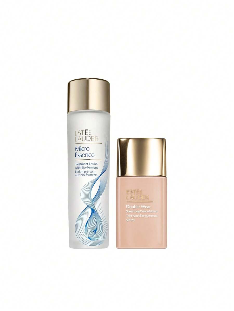Estée Lauder [組合] 微精華護理乳液含生物發酵成分 200ml + Double Wear Sheer 長效持妝底妝 SPF20 1C1 Cool Bone 30ml - 微精華+1C1 清涼骨骼 - 查看 1