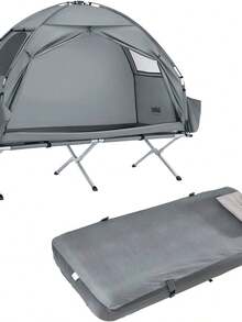 SoBuy Camping Tent With Air Mattress And Accessories, 1-Person Trekking Tent With Frame 193.5x86x160 Cm - A - View 1